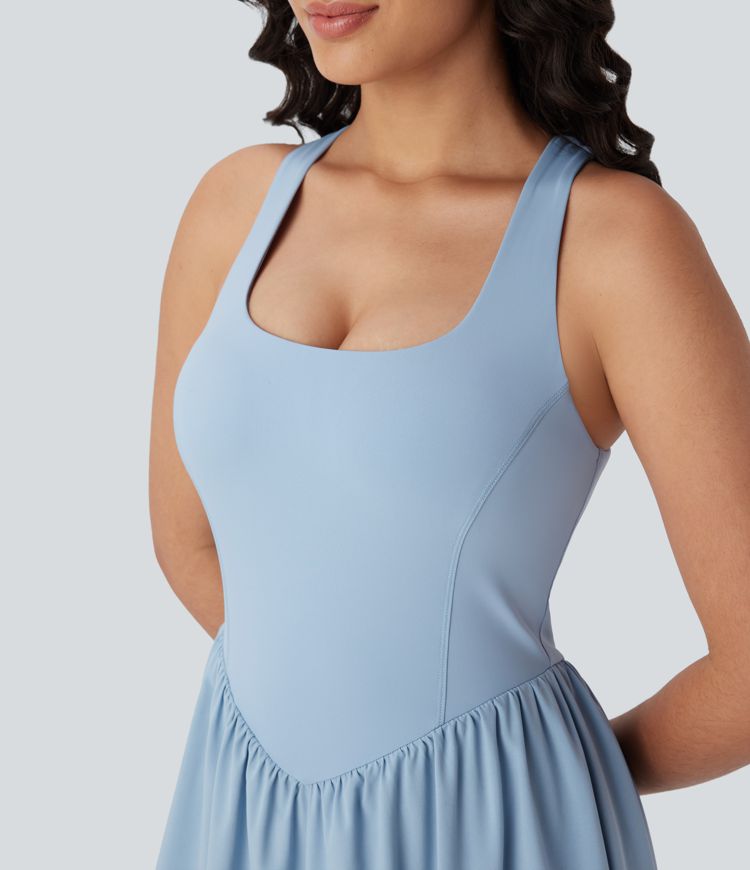 robe de pickleball breezeful corset 2 en 1 à poches mini séchage rapide et fluide - longueur allongée