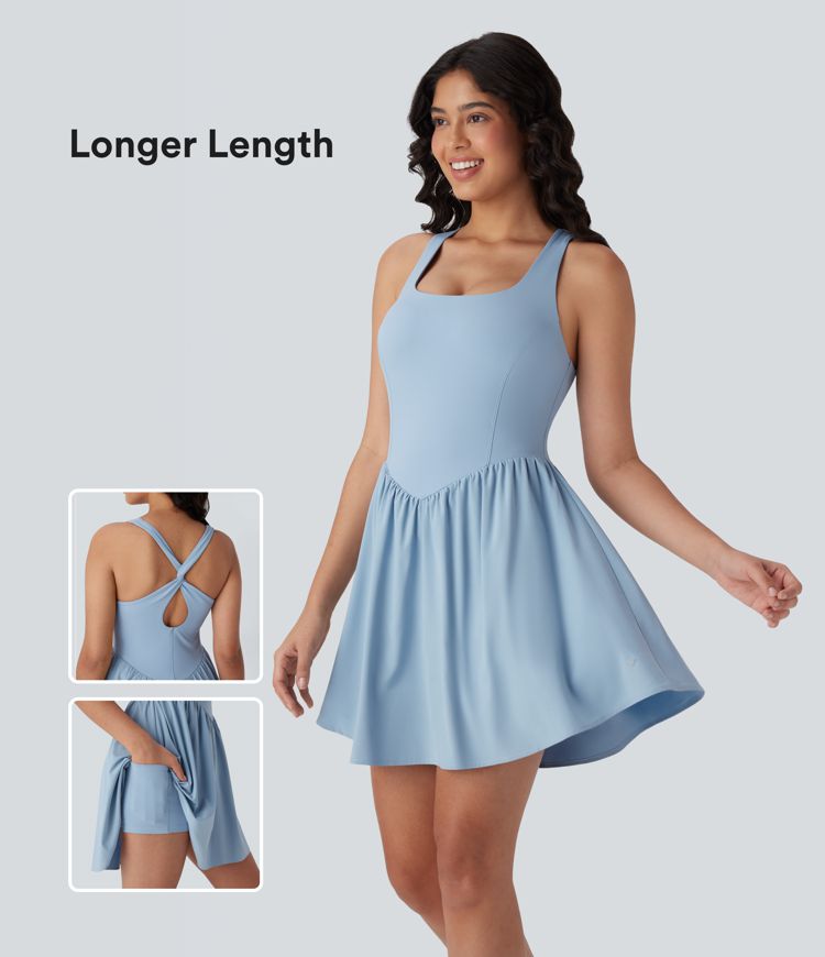 robe de pickleball breezeful corset 2 en 1 à poches mini séchage rapide et fluide - longueur allongée