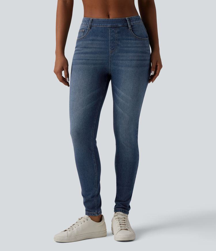 jean skinny décontracté taille mi-haute halara flex curvy avec poches