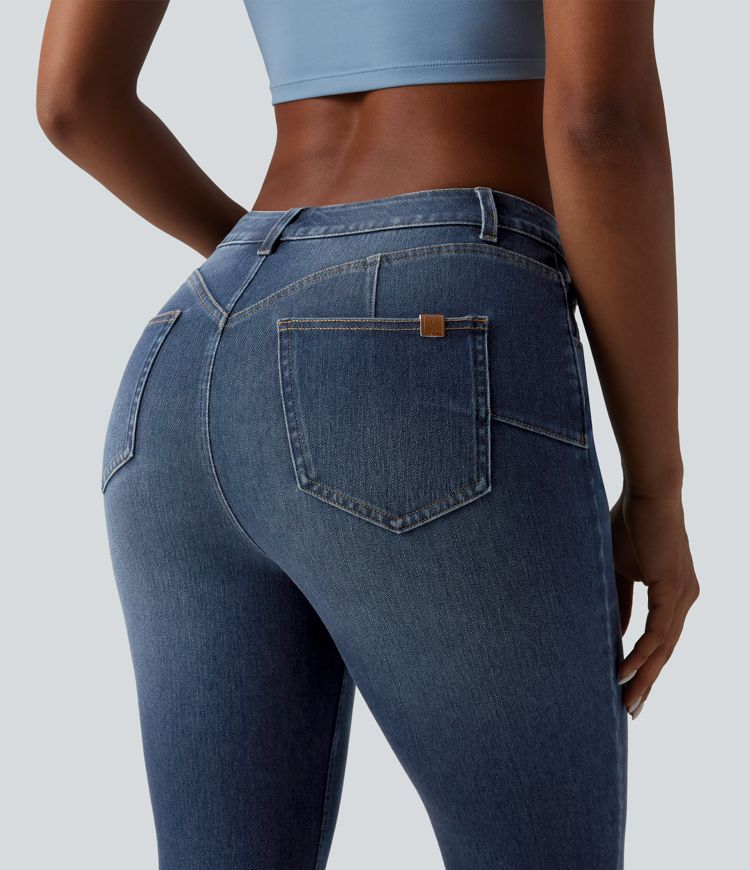 jean skinny décontracté taille mi-haute halara flex curvy avec poches