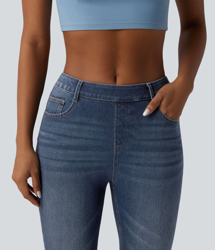 jean skinny décontracté taille mi-haute halara flex curvy avec poches