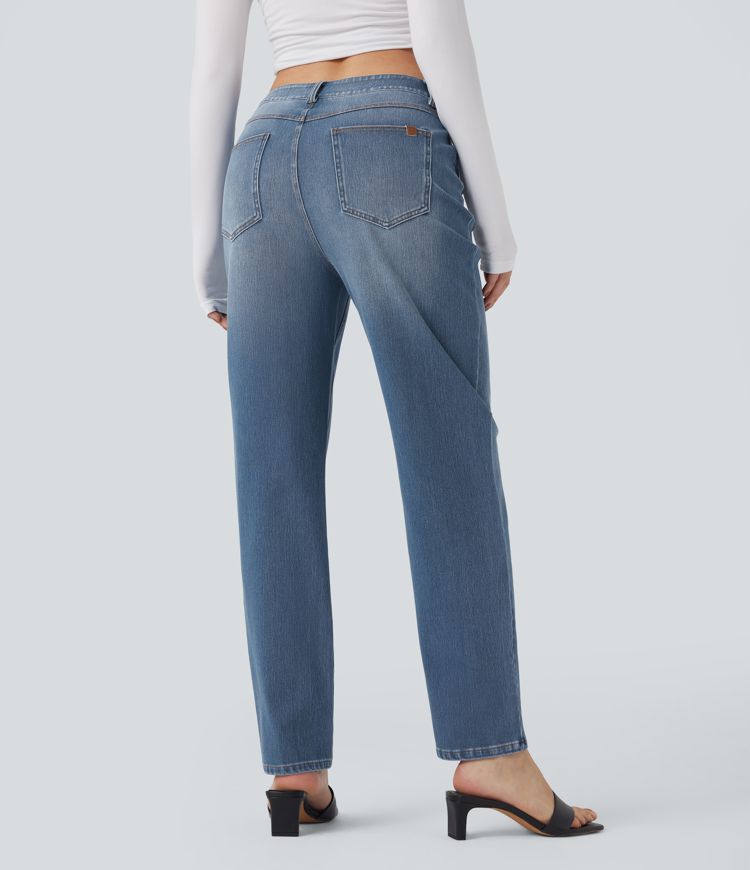 jean ample décontracté taille haute halara flex avec poches
