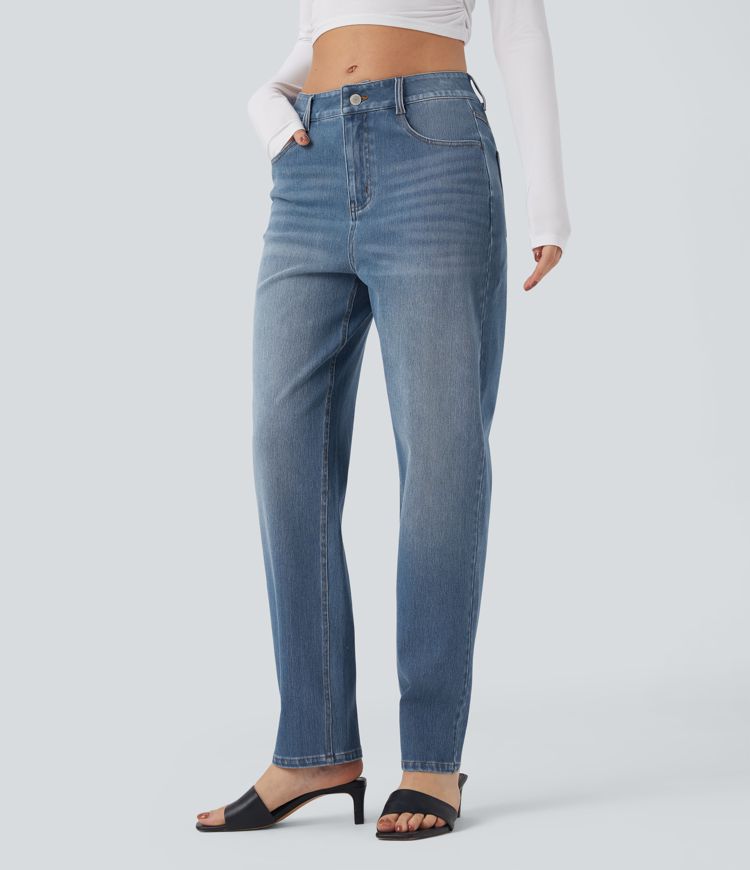 jean ample décontracté taille haute halara flex avec poches