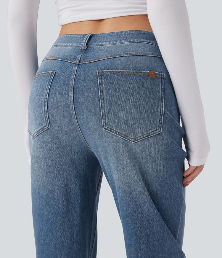 jean ample décontracté taille haute halara flex avec poches