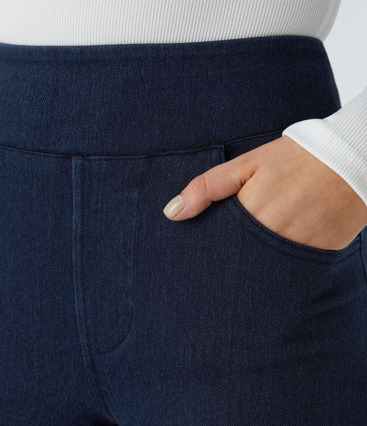 jean décontracté halara flex denim heat taille haute poches jambes larges