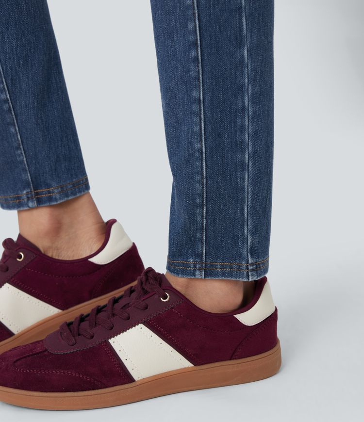 jean skinny décontracté halara flex taille mi-haute délavé avec poches