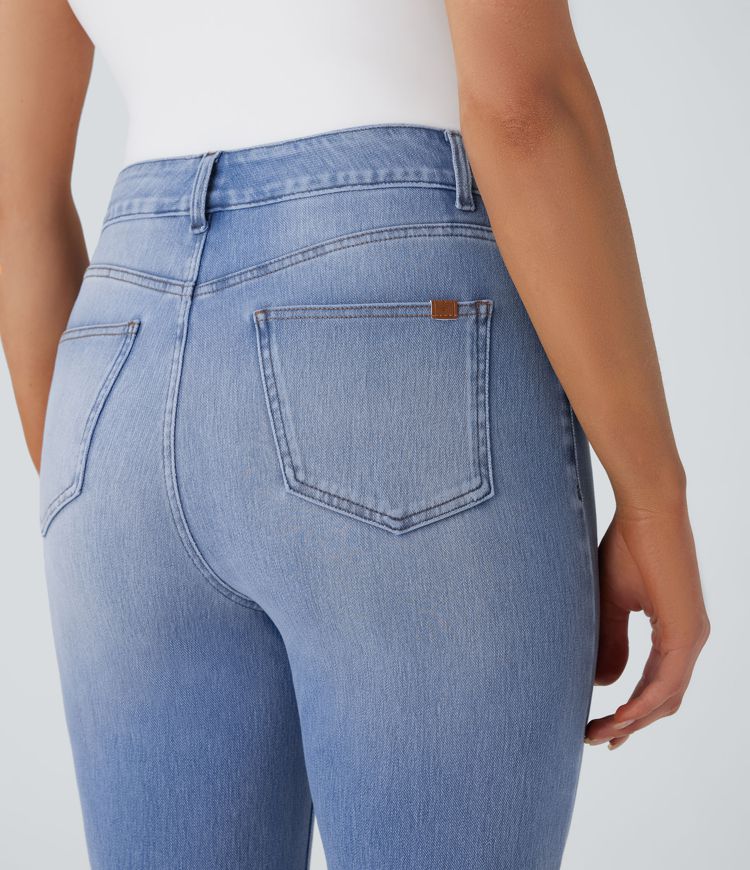 jean décontracté à taille haute et poches halara flex