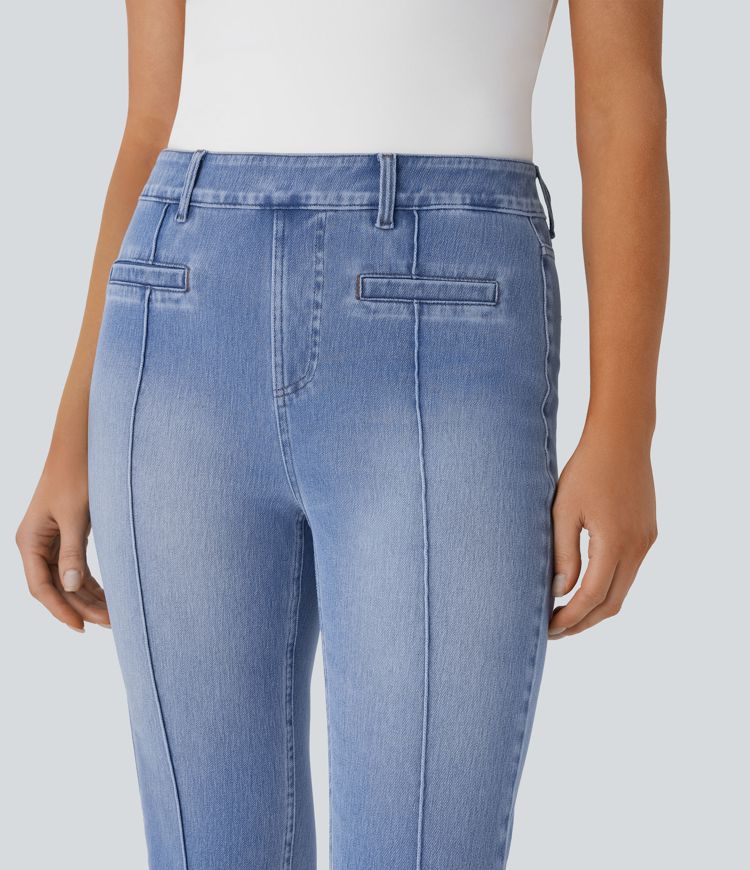 jean décontracté à taille haute et poches halara flex
