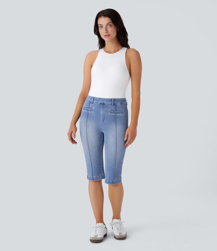 jean décontracté à taille haute et poches halara flex