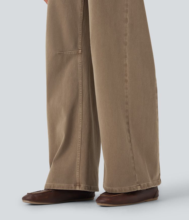 jean décontracté coloré taille haute halara flex avec poches