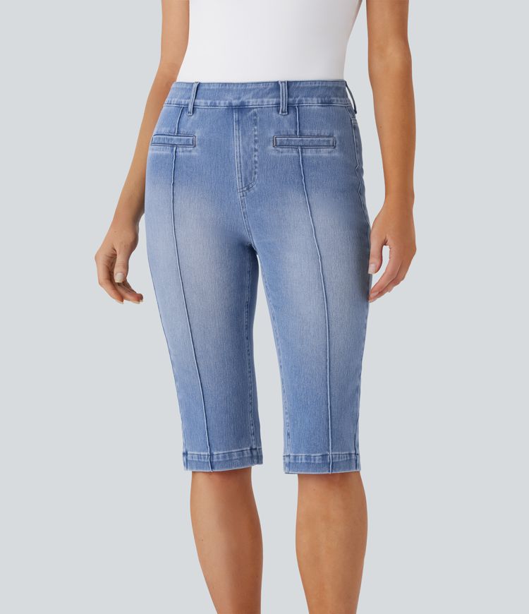 jean décontracté à taille haute et poches halara flex