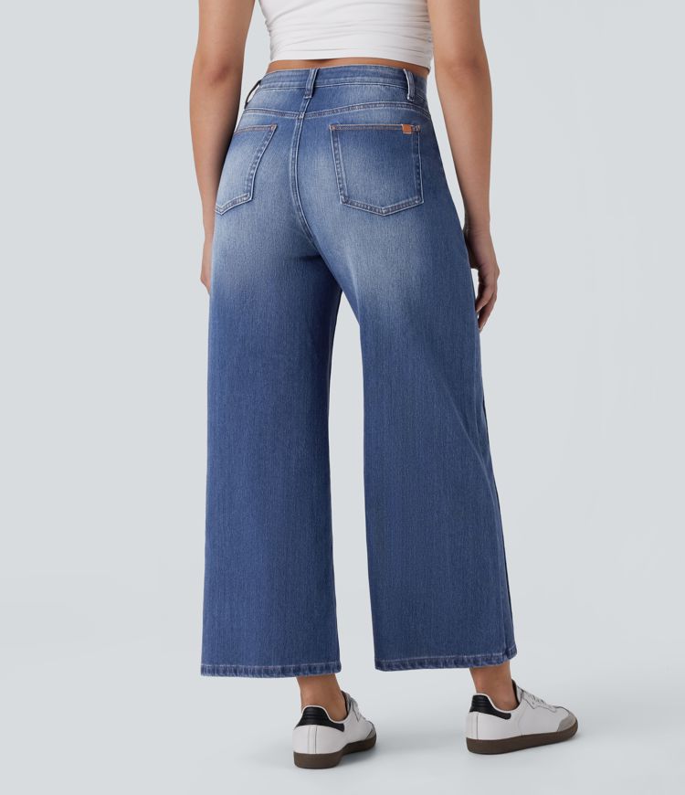 jean ample décontracté à taille haute et poches halara flex