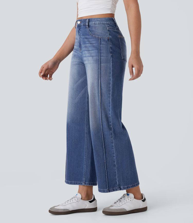 jean ample décontracté à taille haute et poches halara flex