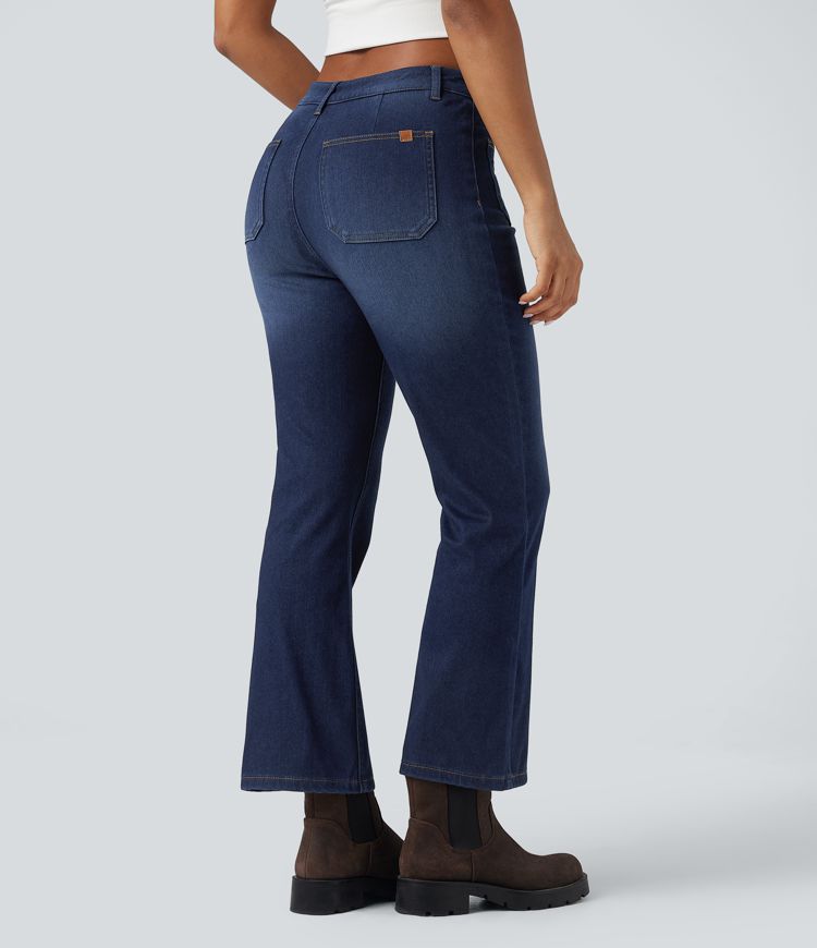 jean halara flex denim heat taille mi-haute coupe bootcut décontractée avec poches