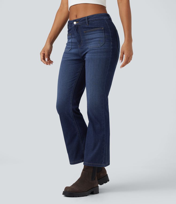 jean halara flex denim heat taille mi-haute coupe bootcut décontractée avec poches