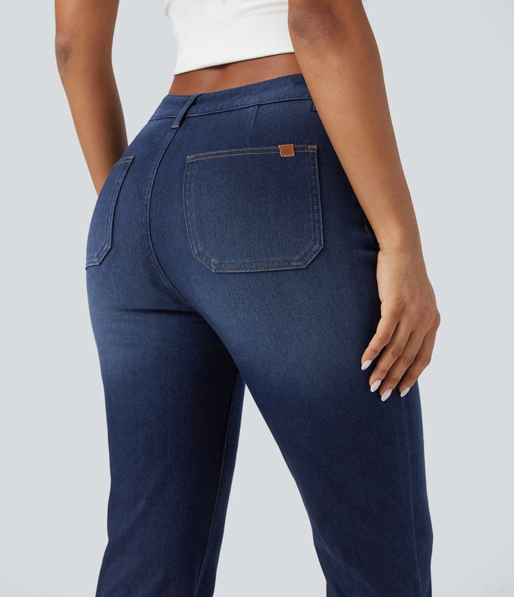 jean halara flex denim heat taille mi-haute coupe bootcut décontractée avec poches