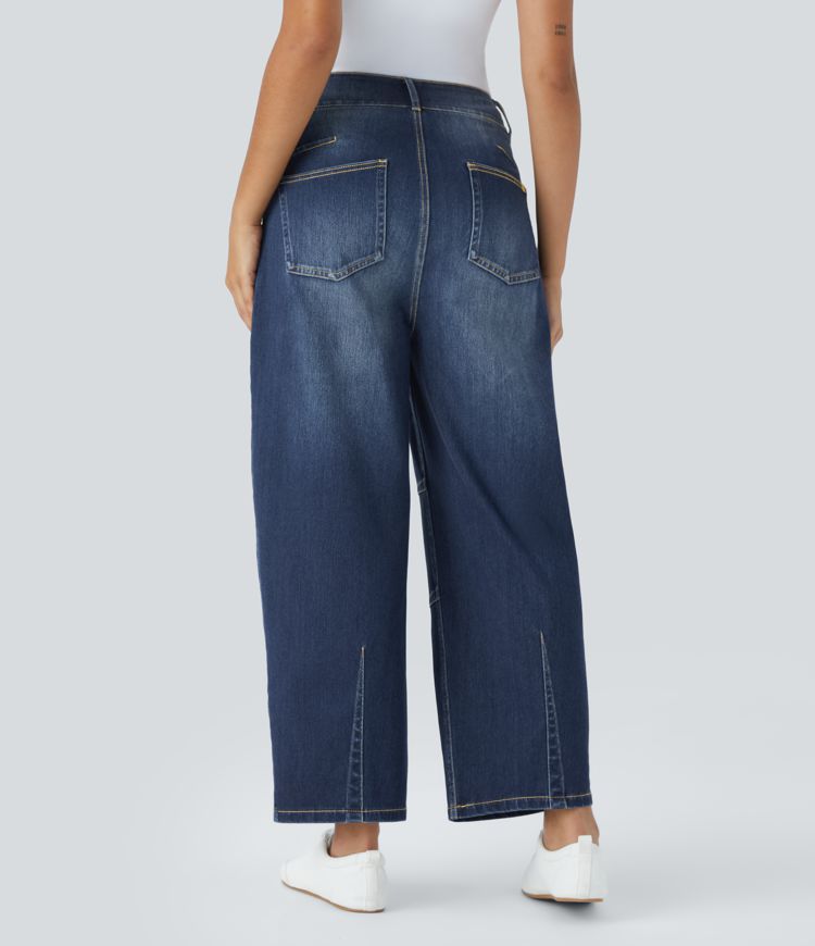 jean décontracté halara flex taille mi-haute à poches et jambes fuselées