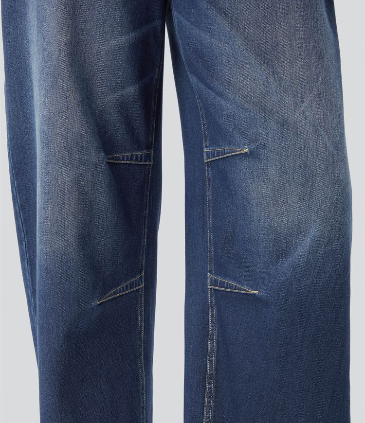 jean décontracté halara flex taille mi-haute à poches et jambes fuselées