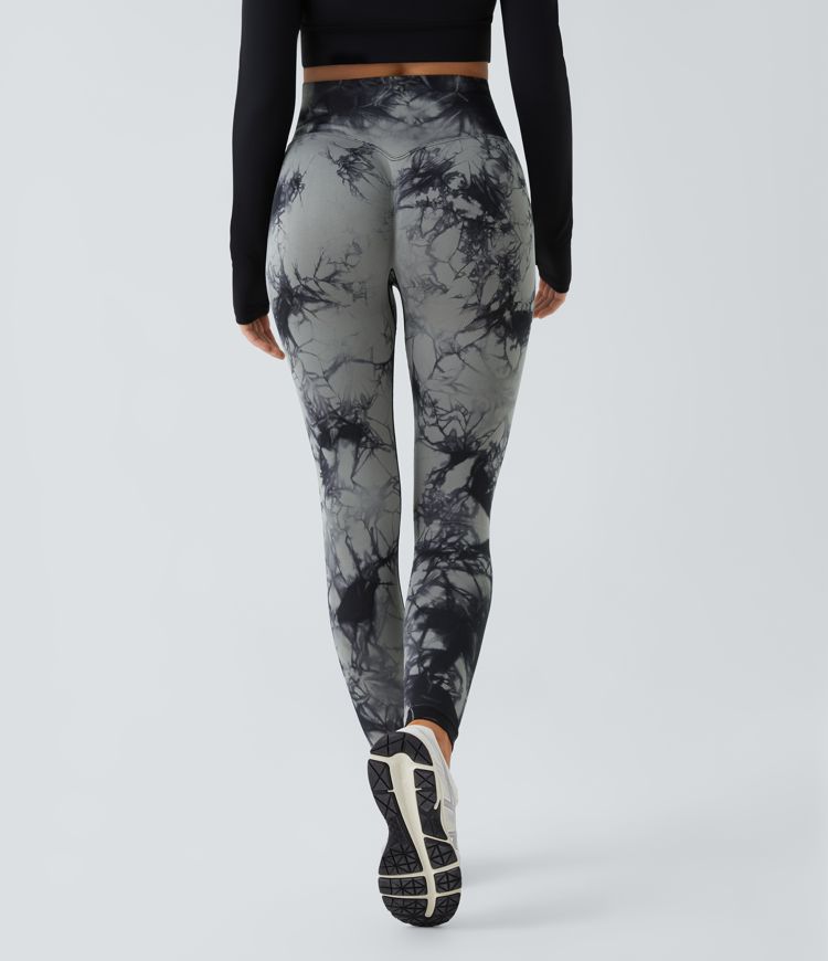 leggings de yoga taille haute oneform seamless flow tie dye
