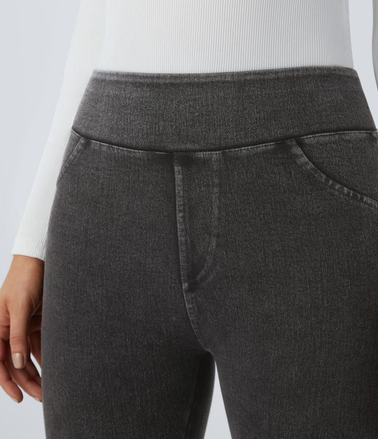 leggings décontractés taille haute à poches halara flex denim heat