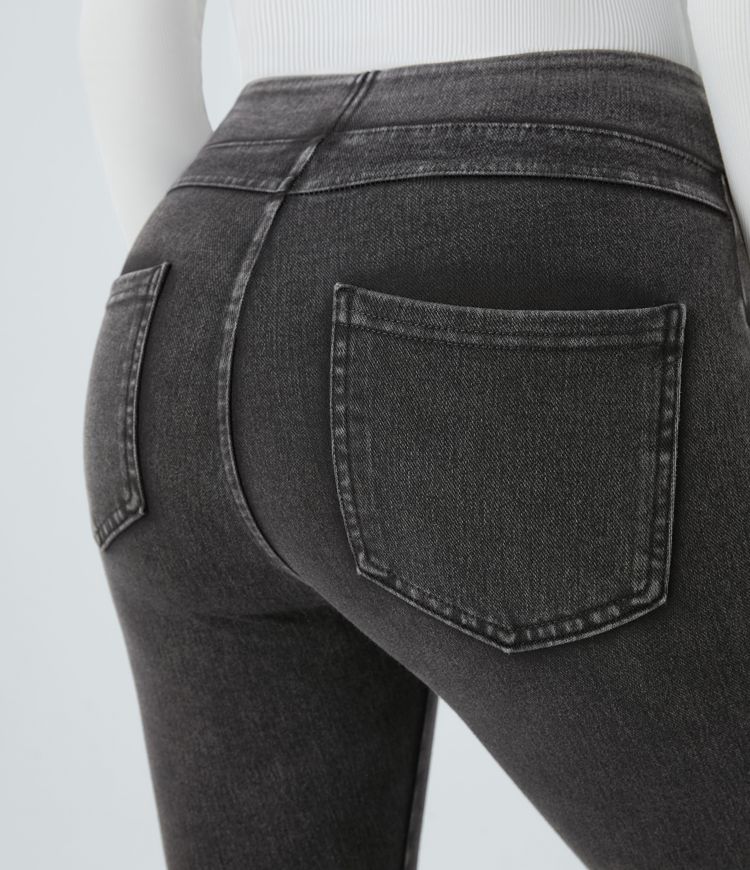 leggings décontractés taille haute à poches halara flex denim heat