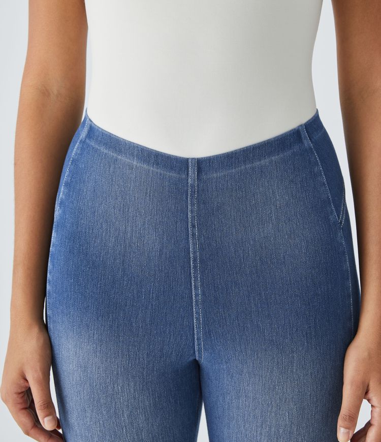 leggings décontractés en denim 78 à enfiler halara flex taille mi-haute avec poches