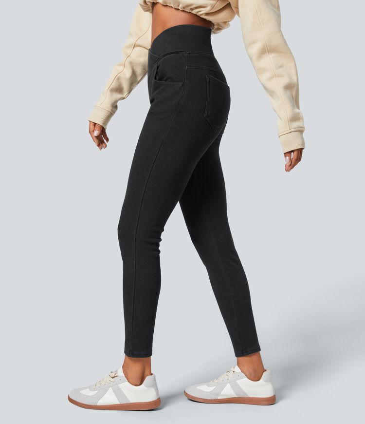 leggings 78 décontractés en denim halara flex heat taille haute poches croisées