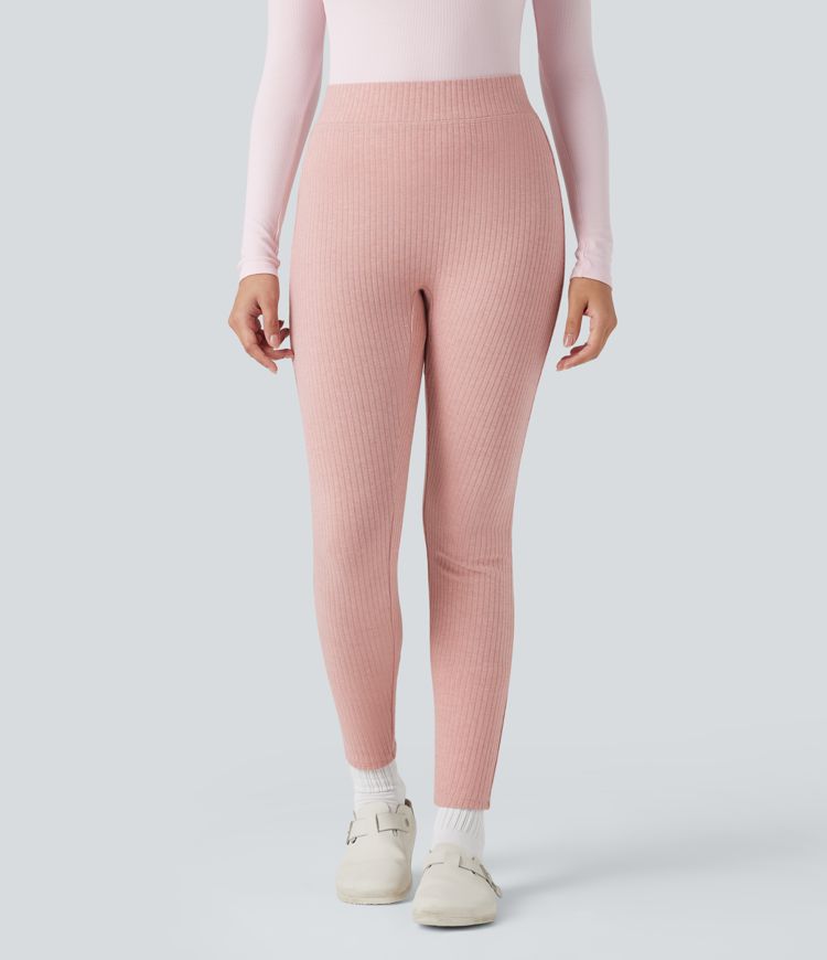 legging 78 taille haute en maille côtelée avec poches