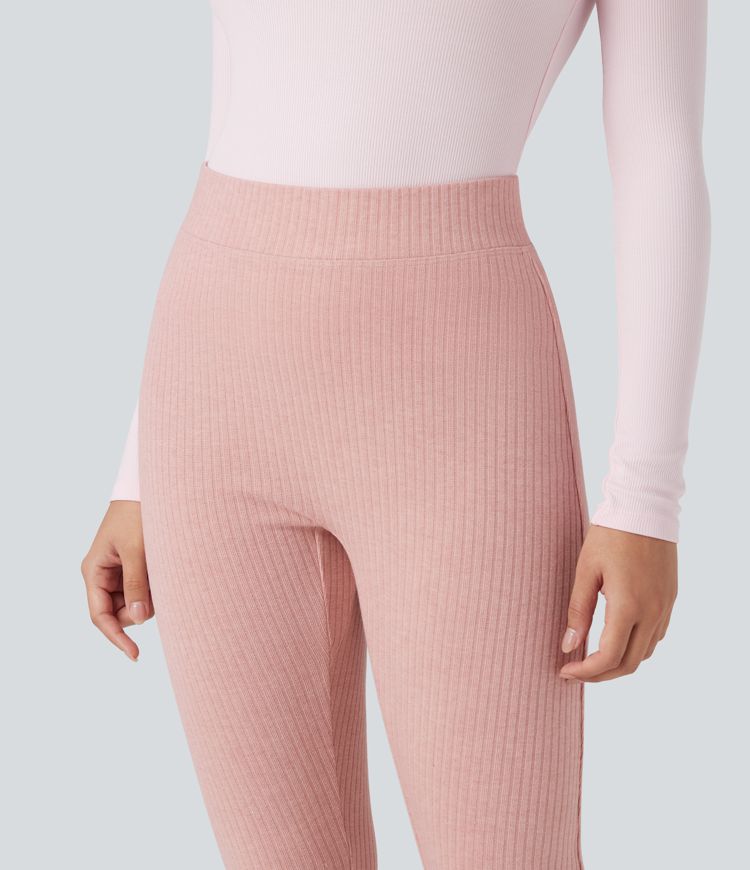 legging 78 taille haute en maille côtelée avec poches
