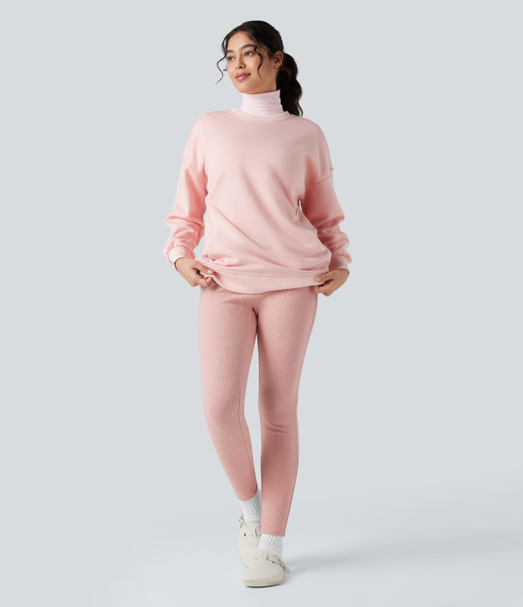 legging 78 taille haute en maille côtelée avec poches