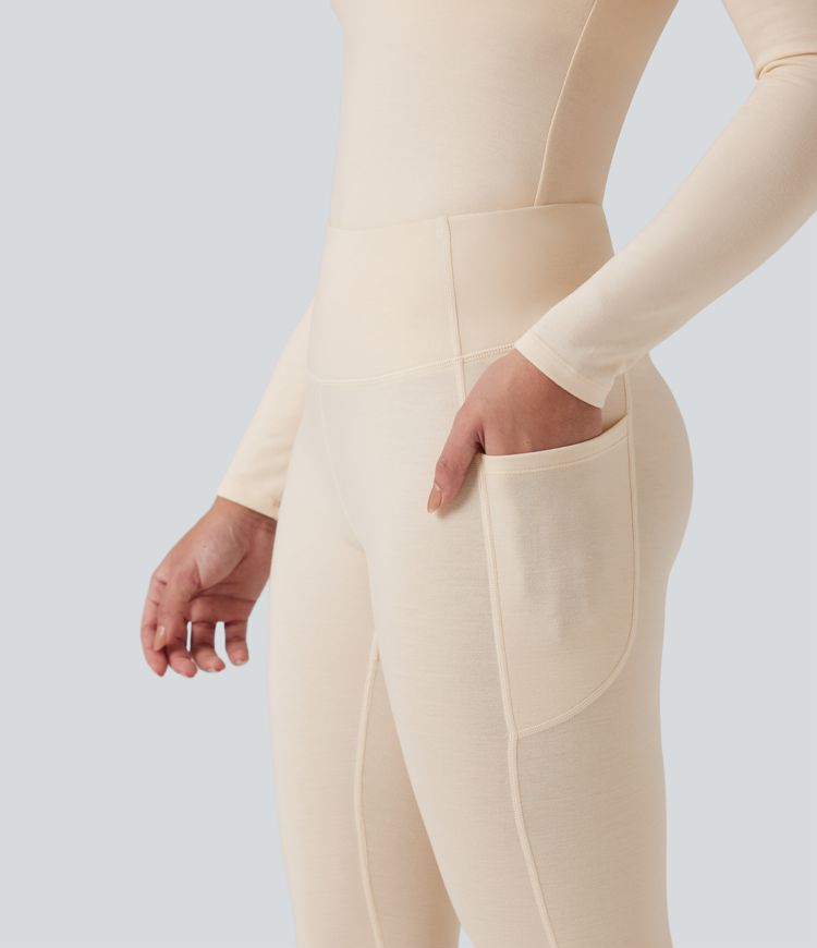leggings chauds décontractés taille haute halara heatcore avec poches