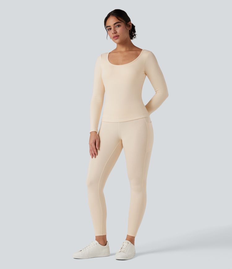 leggings chauds décontractés taille haute halara heatcore avec poches