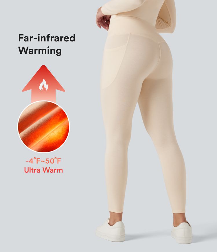 leggings chauds décontractés taille haute halara heatcore avec poches