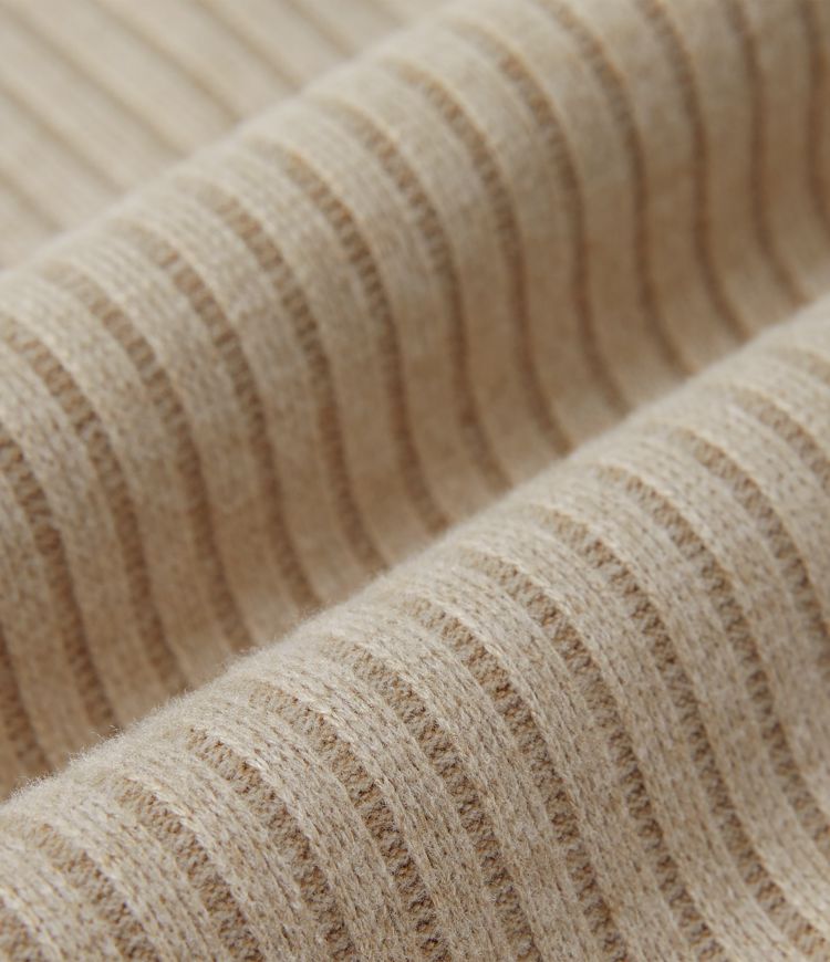 pantalon évasé décontracté en maille côtelée taille haute et poches latérales zippées