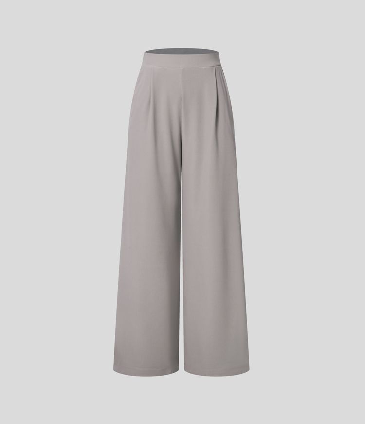 pantalon de travail halara flex taille haute sculptant la silhouette avec poches et jambes larges en micro-gaufrette gaufrée.