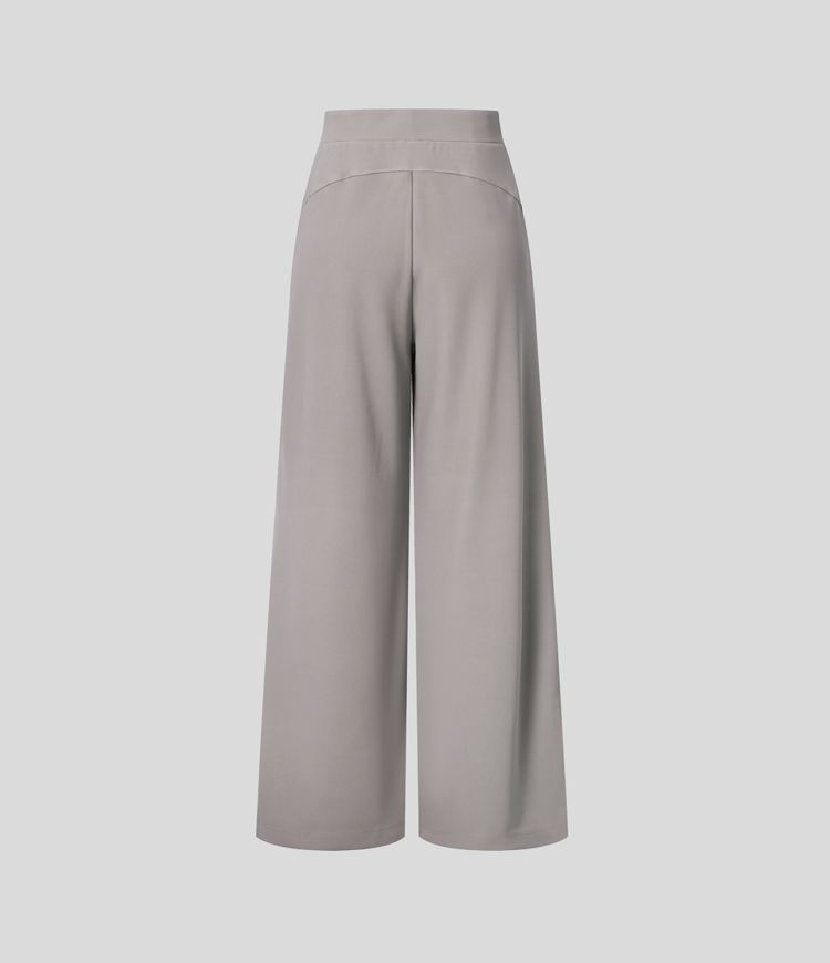 pantalon de travail halara flex taille haute sculptant la silhouette avec poches et jambes larges en micro-gaufrette gaufrée.