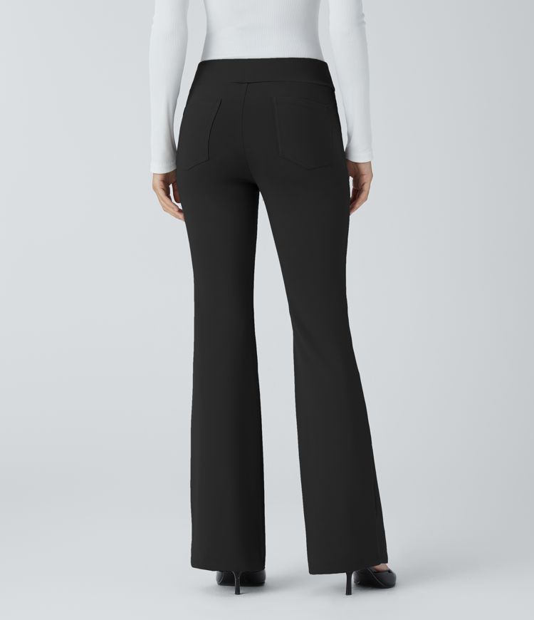 pantalon de travail halara flex sculptknit à taille mi-haute et poches