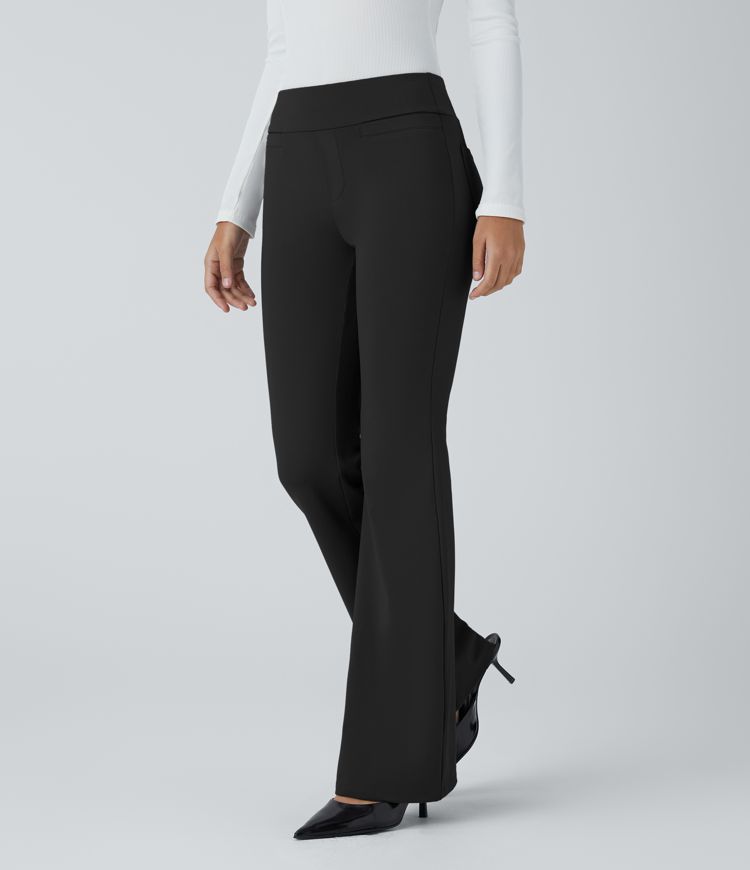 pantalon de travail halara flex sculptknit à taille mi-haute et poches
