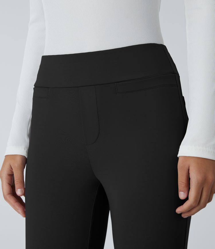 pantalon de travail halara flex sculptknit à taille mi-haute et poches