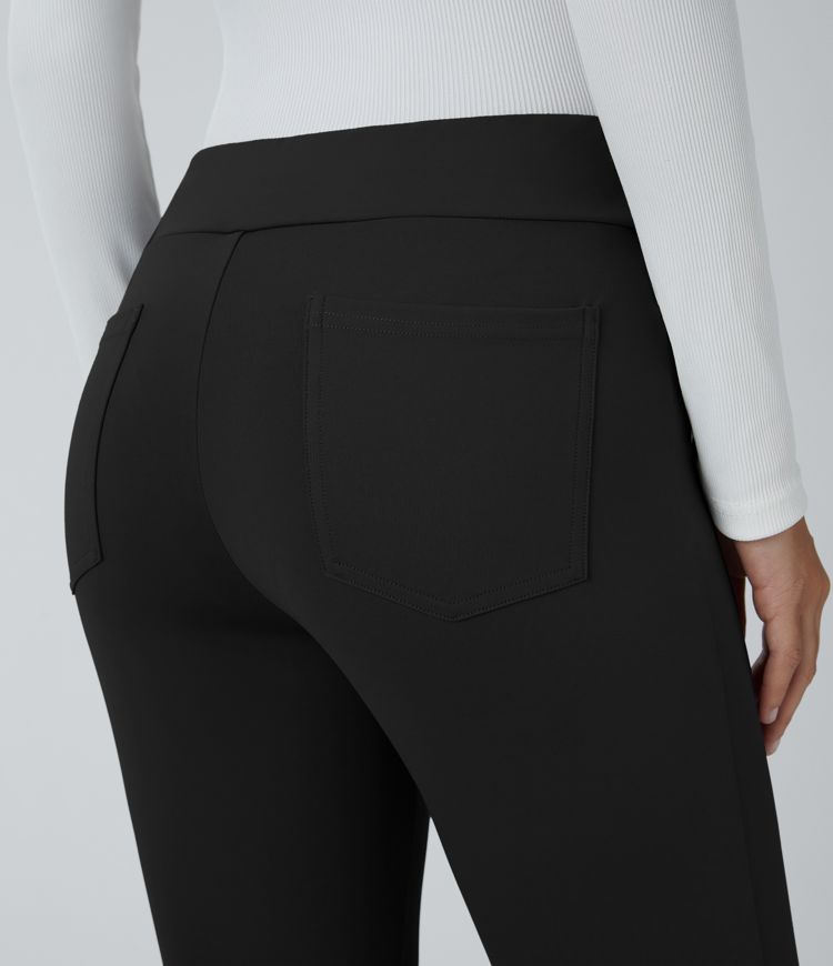 pantalon de travail halara flex sculptknit à taille mi-haute et poches