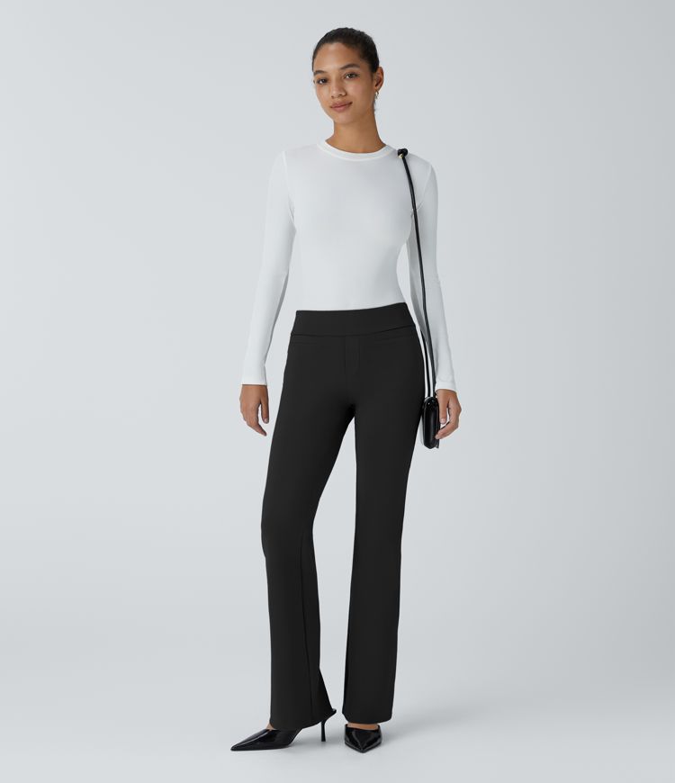 pantalon de travail halara flex sculptknit à taille mi-haute et poches
