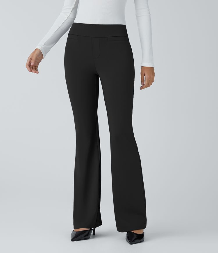 pantalon de travail halara flex sculptknit à taille mi-haute et poches