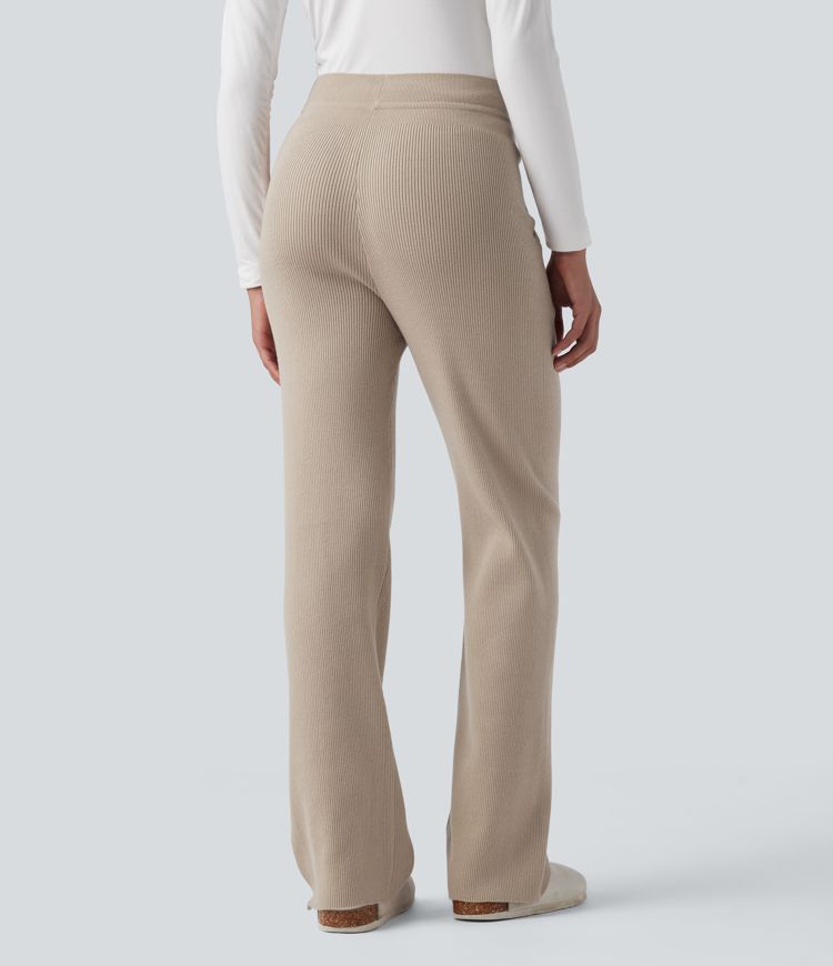 pantalon pull de détente taille mi-haute à cordon de serrage et poches