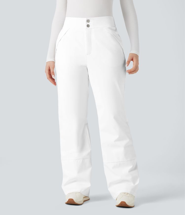 pantalon de randonnée chaud taille haute coupe bootcut avec poches
