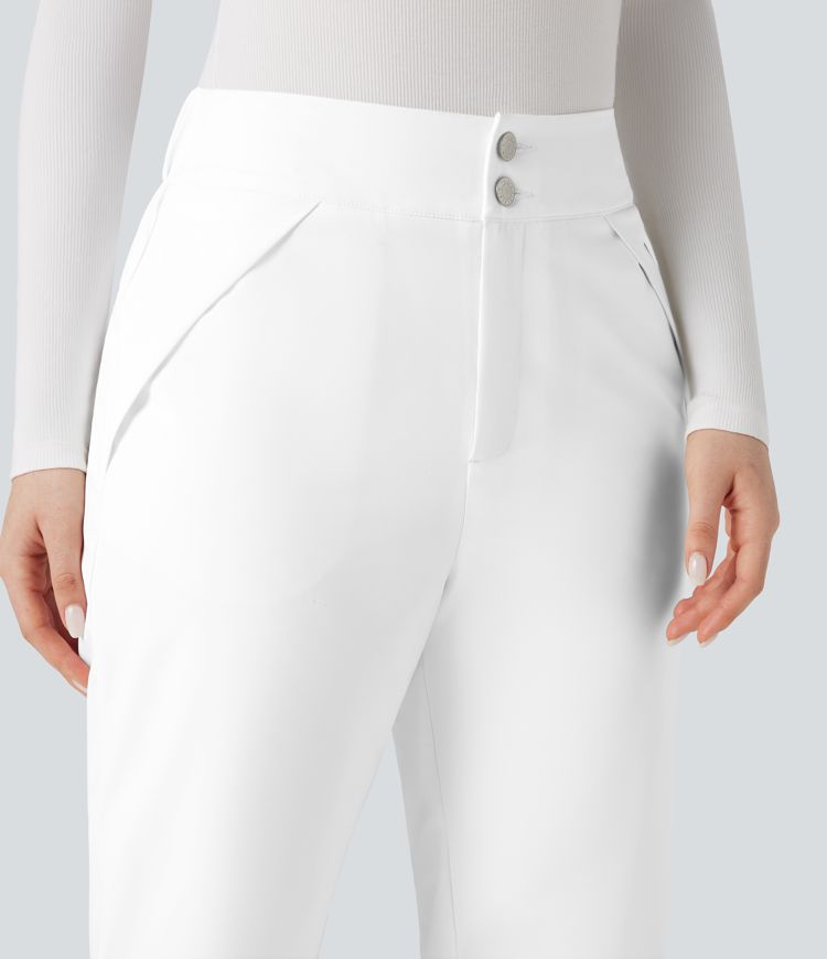 pantalon de randonnée chaud taille haute coupe bootcut avec poches