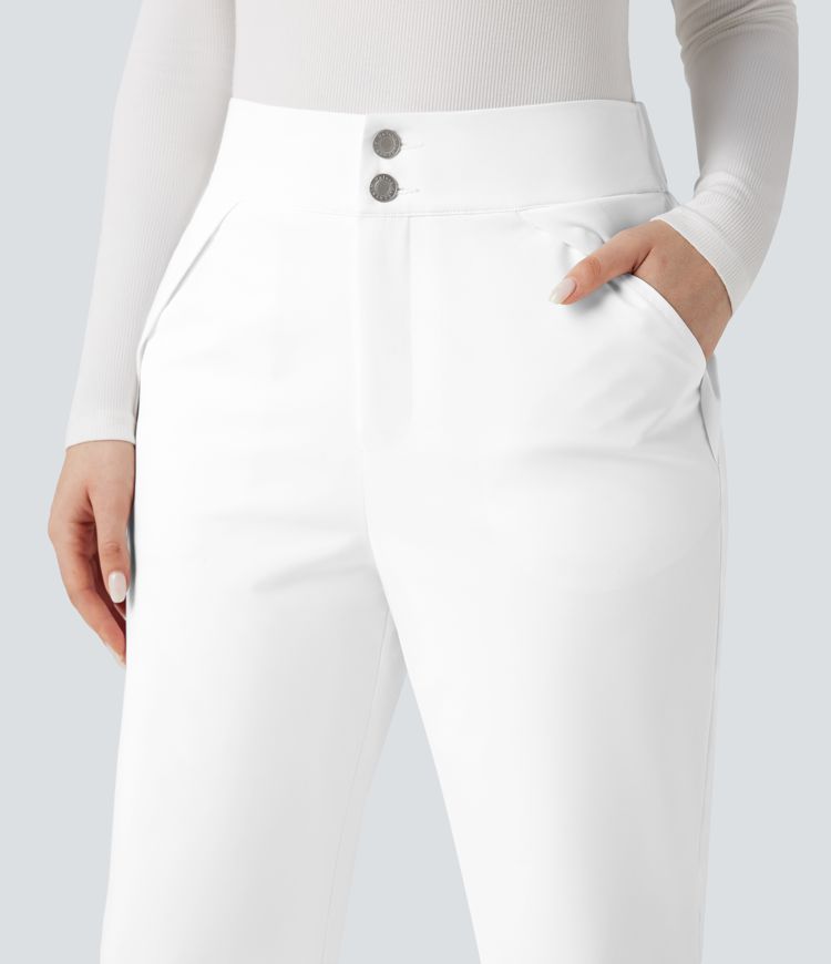 pantalon de randonnée chaud taille haute coupe bootcut avec poches