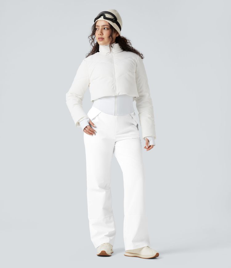 pantalon de randonnée chaud taille haute coupe bootcut avec poches