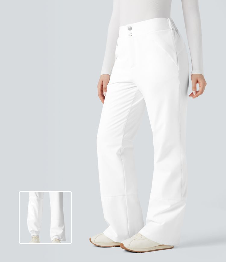 pantalon de randonnée chaud taille haute coupe bootcut avec poches