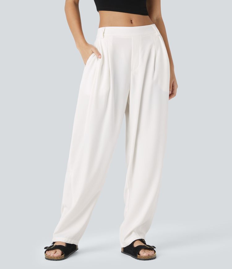 pantalon de travail halara flex taille mi-haute à poches et jambes fuselées