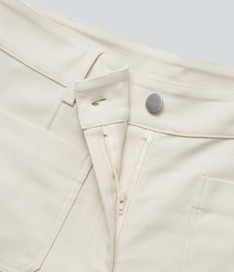 pantalon de travail évasé taille haute avec poches